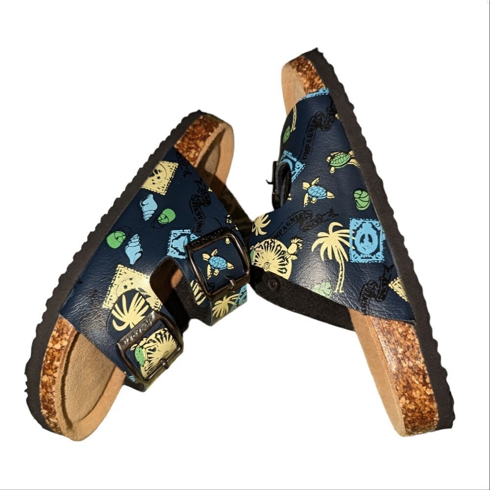 Aobetu‎ leather cork turtle ocean theme sandals
